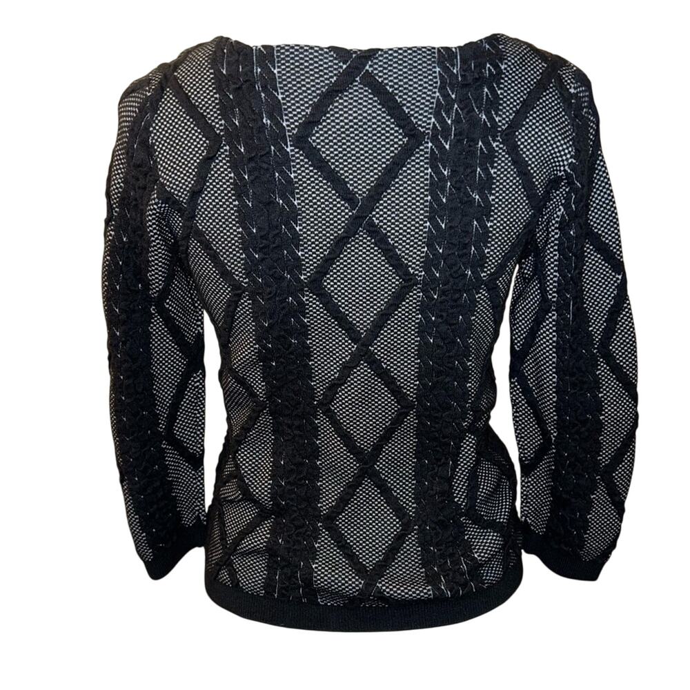 Worthington, 3/4 sleeve, black and gray, fall, size small regular, sweater - Picture 2 of 12